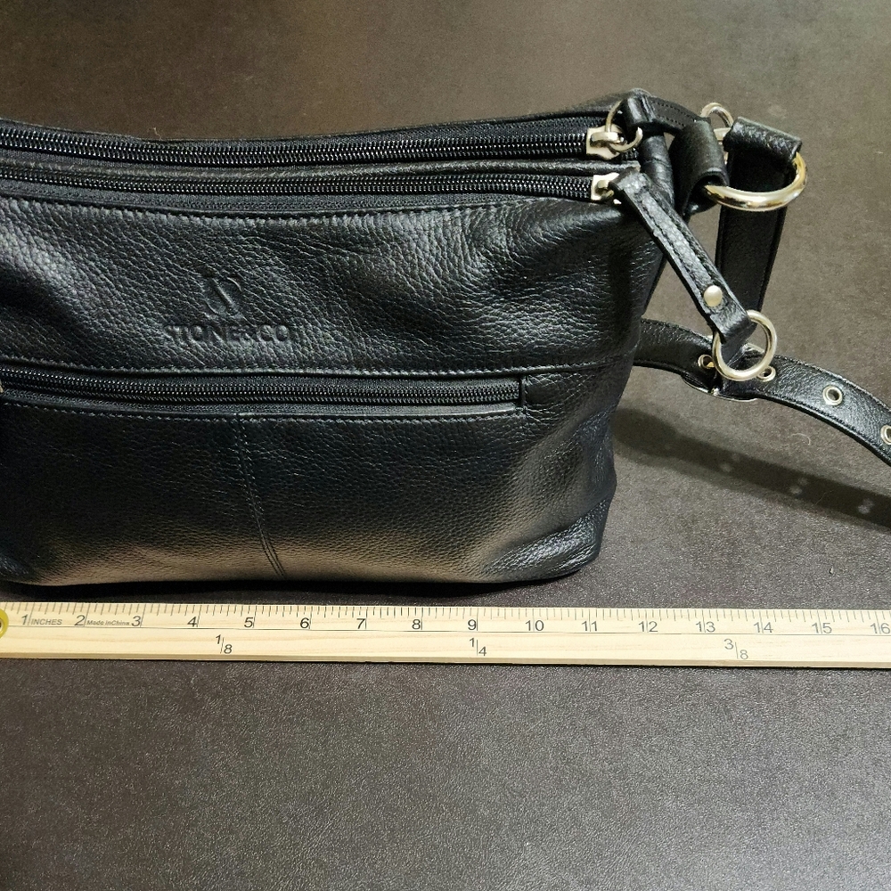 Stone & Co black genuine leather shoulder bag - Picture 7 of 10
